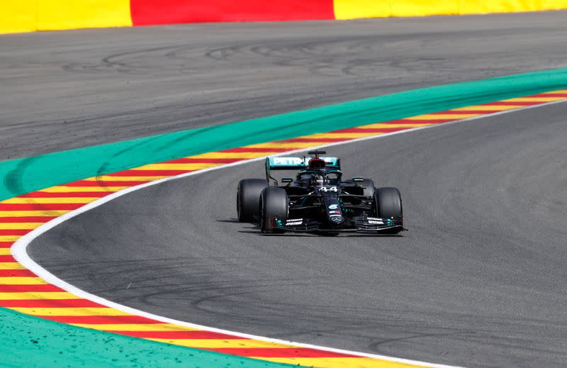Foto del domingo del piloto de Mercedes Lewis Hamilton durante el Gran Premio de Bélgica