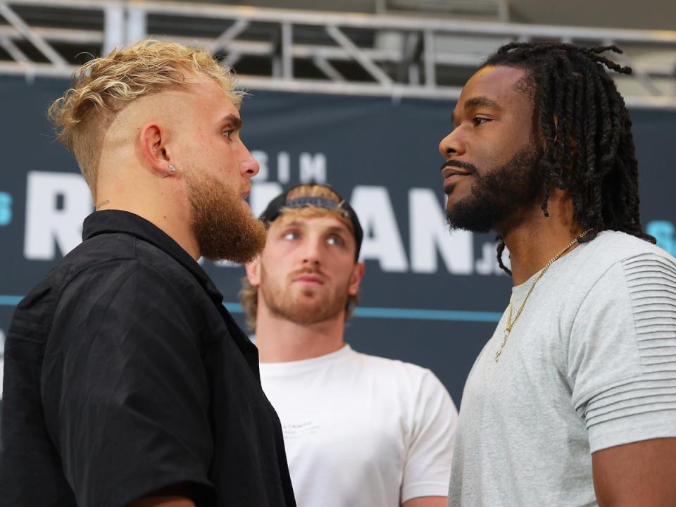 Jake Paul (left) was set to face Hasim Rahman Jr, a replacement for Tommy Fury (Getty Images)