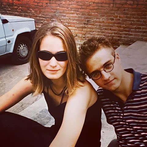 <p>Chris Hayes Instagram</p> Kate Shaw and Chris Hayes in college.