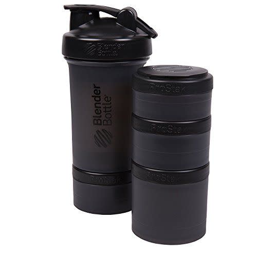 TWO Blender Bottle ProStack 16 oz Leak Proof Shaker Twist Lock Ball Loop  Top