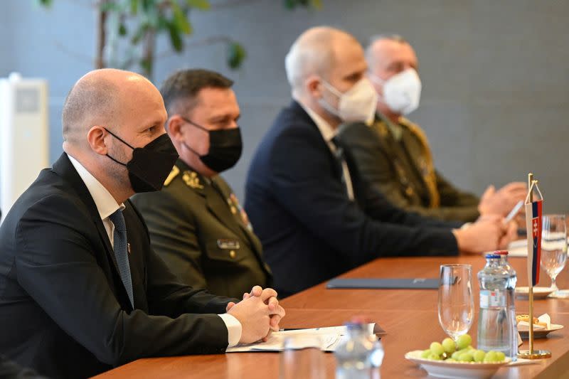 Slovakia's Defence Minister Nad meets U.S. Secretary of Defence Austin, in Bratislava