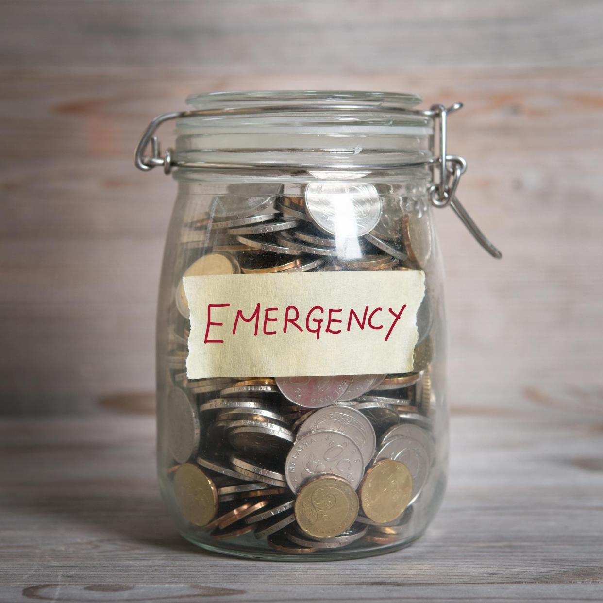 money in 'Emergency Fund' jar