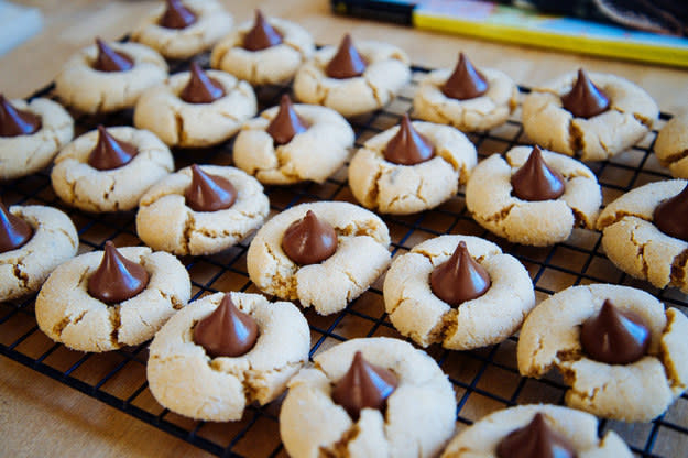 Peanut Butter and Chocolate Kiss Cookies