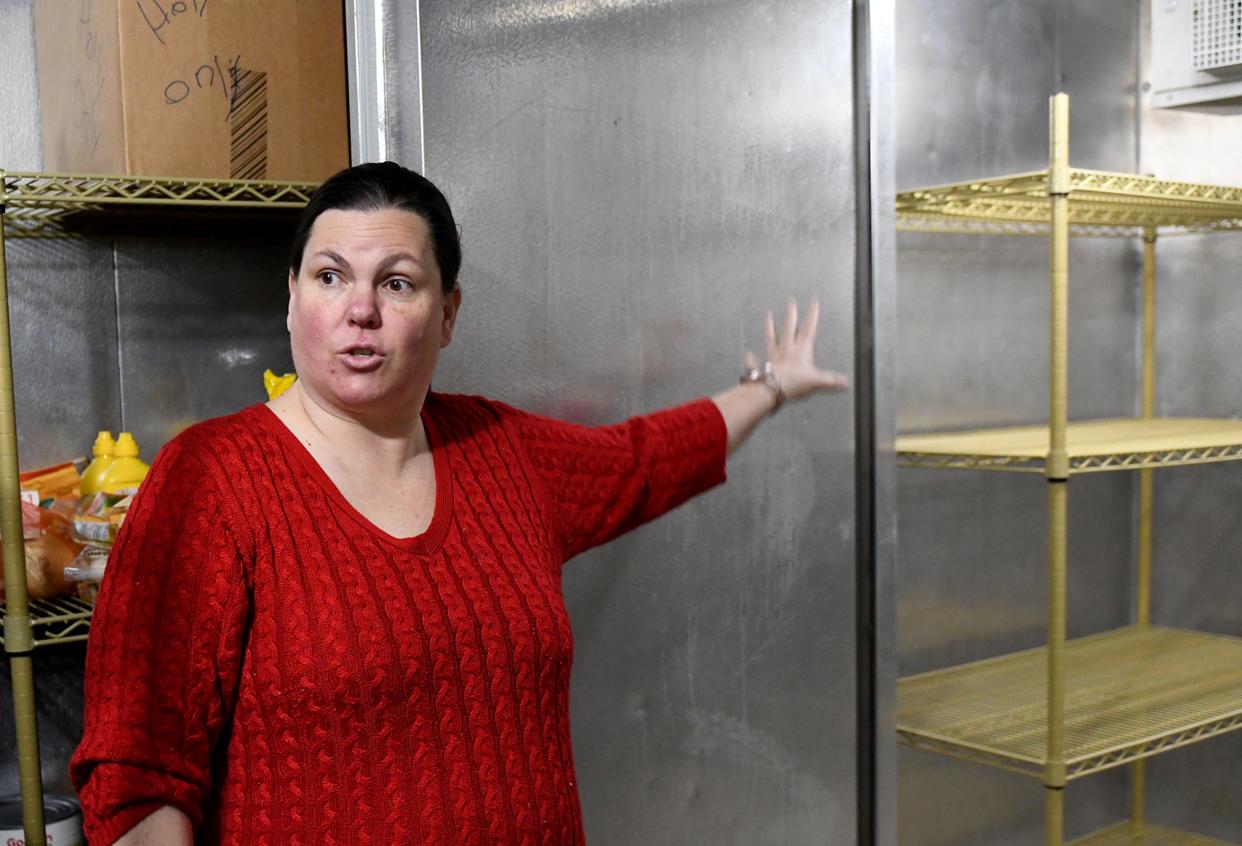 Holly Taylor talks about how Grace Fellowship Church's longtime pantry program is in need of a new freezer. The old one no longer works, forcing the Perry Township church to scramble to keep the program running without disruption.