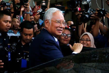 Former Malaysia's Prime Minister Najib Razak leaves Kuala Lumpur High Court in Kuala Lumpur, Malaysia April 3, 2019. REUTERS/Lai Seng Sin