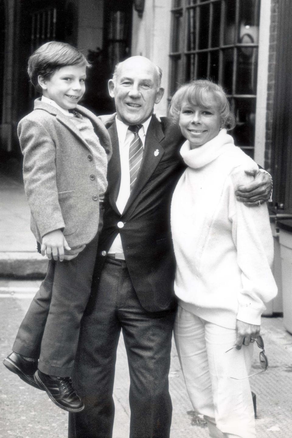 Racing start: Elliot with his parents, Sir Stirling Moss and Lady Susie Moss (Rex Features)