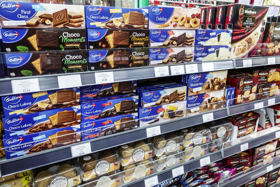 London, European biscuits, chocolate covered, Bahlsen brand. (Photo by: Jeffrey Greenberg/Education Images/Universal Images Group via Getty Images)