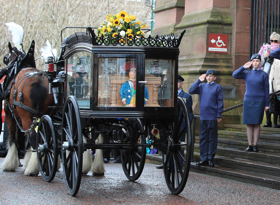 Sir Ken Dodd is laid to rest in Liverpool. (PA)