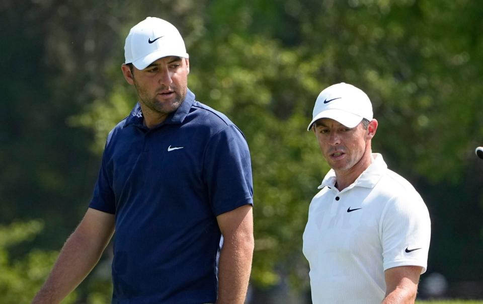 Scottie Scheffler (left) and Rory McIlroy/Masters 2024 opening rounds tee times in full