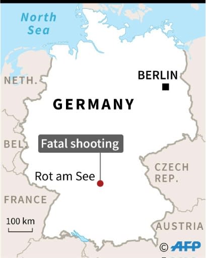 The shooting took place near the train station at Rot am See, a town of 5,200 residents near Stuttgart, capital of Baden-Wuerttemberg state