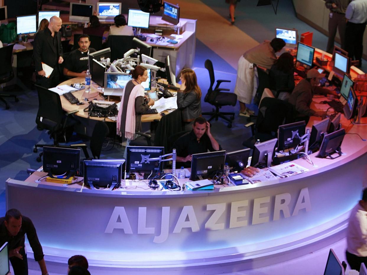 The newsroom at the headquarters of the Qatar-based Al-Jazeera satellite channel in Doha: AFP/Getty