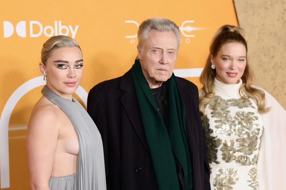 Florence Pugh, Christopher Walken and Léa Seydoux attend the "Dune: Part Two" premiere at Lincoln Center on February 25, 2024 in New York City.