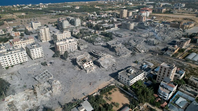 Secuelas de los ataques israelíes en la ciudad de Zahra