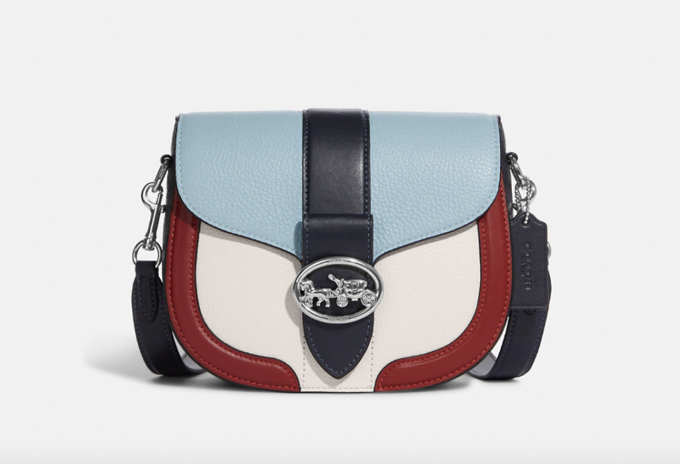 Georgie Saddle Bag In Colorblock (Photo via Coach Outlet)