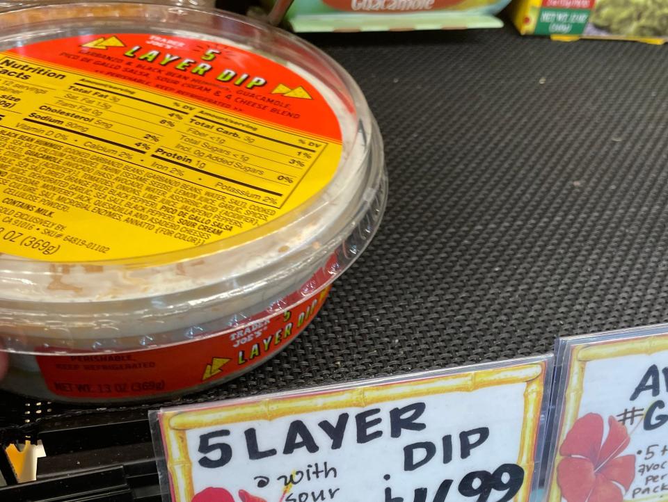 trader joe's 5 layer dip on shelf