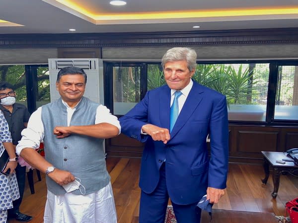 United States Special Presidential Envoy for Climate John Kerry meets Union Power Minister RK Singh in Delhi.