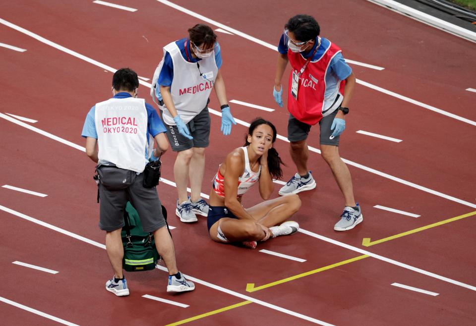 Johnson-Thompson injured her calf in the 200m (Reuters)