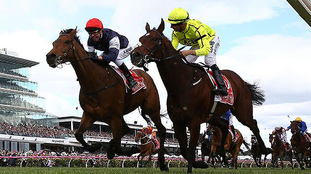 McEvoy crosses the line to claim his second win in The Cup. Pic: Getty