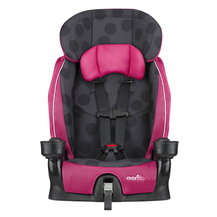 <p>Evenflo Advanced Chase Lx Harness Booster Seat, $65</p><p><a rel="nofollow noopener" href="https://www.walmart.com/ip/Evenflo-Advanced-Chase-Lx-Harness-Booster-Seat-Dotty-Flamingo/52502362?" target="_blank" data-ylk="slk:BUY NOW;elm:context_link;itc:0;sec:content-canvas" class="link ">BUY NOW</a></p><p><strong>RELATED: <a rel="nofollow noopener" href="http://www.redbookmag.com/life/mom-kids/g13135729/gifts-for-new-parents/" target="_blank" data-ylk="slk:19 Gifts to Help New Parents Treat Themselves;elm:context_link;itc:0;sec:content-canvas" class="link ">19 Gifts to Help New Parents Treat Themselves</a></strong></p>