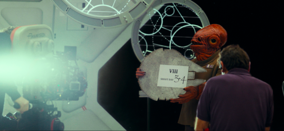 <p>Ackbar riffs on his iconic line in this still from the behind-the-scenes featurette.<br>(Credit: Lucasfilm) </p>