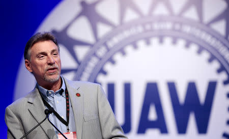 FILE PHOTO: UAW Vice President Norwood Jewell addresses their Special Bargaining Convention held at COBO Hall in Detroit, Michigan March 25, 2015. REUTERS/Jeff Kowalsky/File Photo