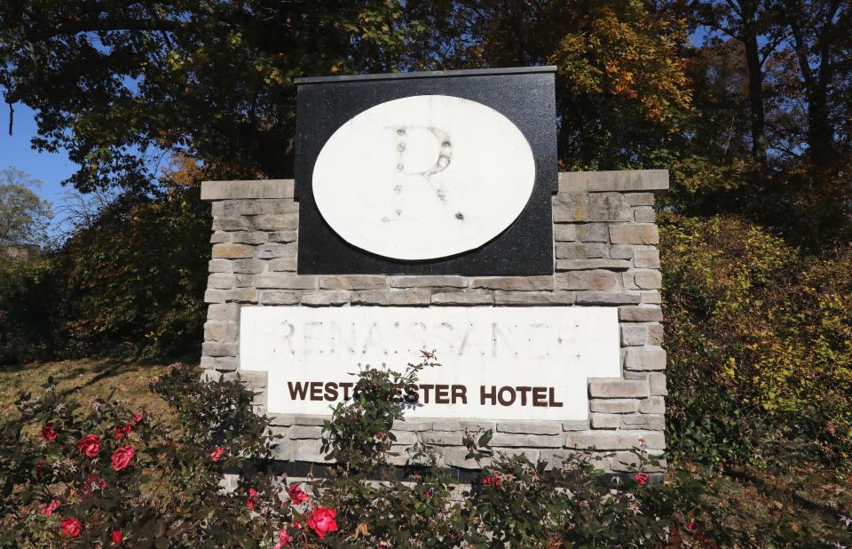 A sign at the entrance to the Renaissance Westchester hotel in West Harrison Nov. 9, 2021.