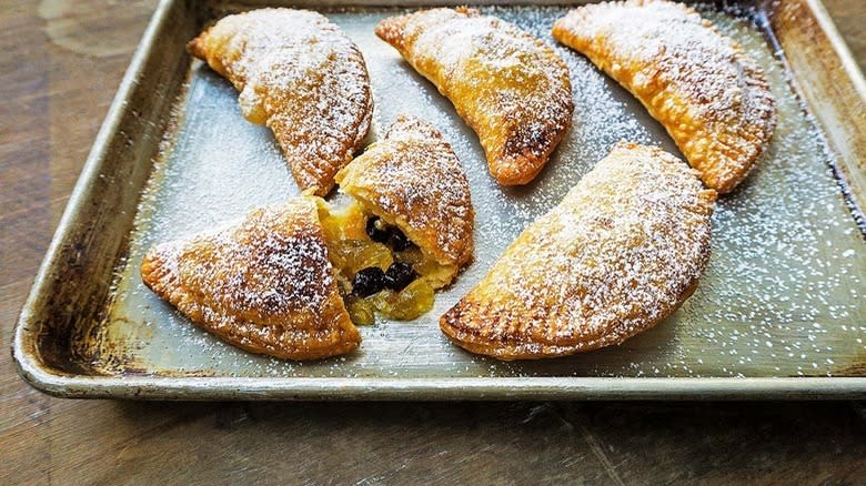 apple hand pies on tray