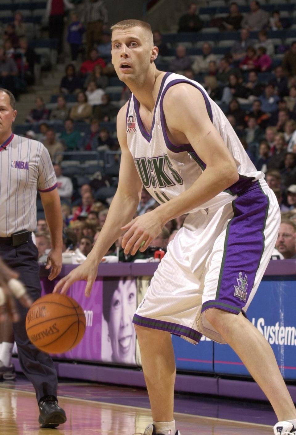 Milwaukee Bucks forward Mark Pope during the 2001-02 season.
