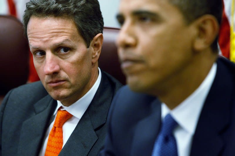 On November 23, 2008, U.S. President-elect Barack Obama nominated Timothy Geithner to be treasury secretary. File Photo by Chip Somodevilla/UPI