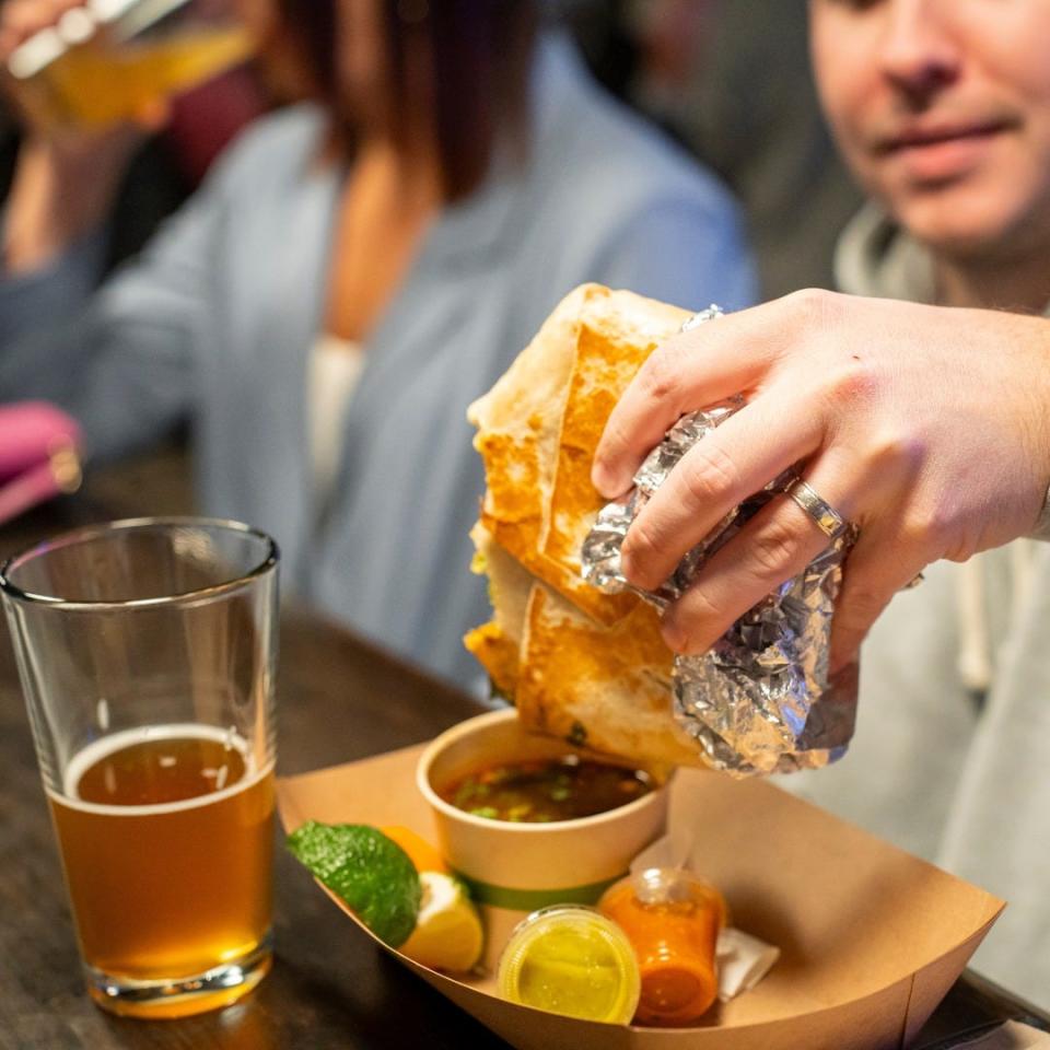 Blackbird Burrito Co., inside Woodlands Backyard near Grandview Heights, offers burritos, bowls, tacos and crunchwraps.