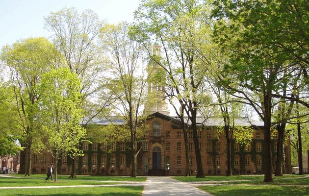 <b>Princeton University</b> at ninth is the fourth-oldest college in the United States. The ambience of its earliest days is palpable in historic landmarks on campus, most notably Nassau Hall, which in 1783 was the temporary capitol of the United States. On a per-student basis, Princeton has the largest university endowment in the world.