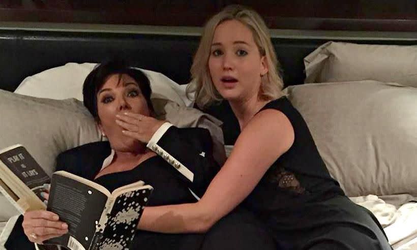 It seems JLaw's old drinking pal Kris Jenner has swooped it to play matchmaker and set the actress up with none other than her son, Rob Kardashian. Source: Instagram / krisjenner