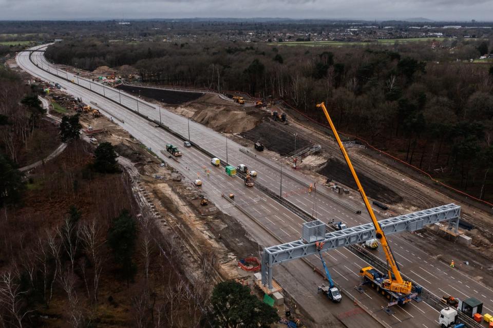 Work on removing the bridge at the weekend (Getty Images)