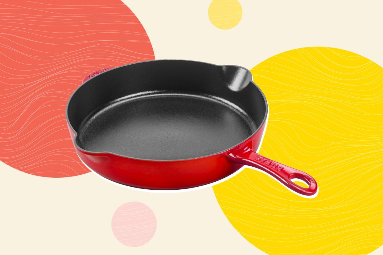 STAUB CAST IRON - FRY PANS/ SKILLETS 11-INCH, TRADITIONAL DEEP SKILLET, CHERRY