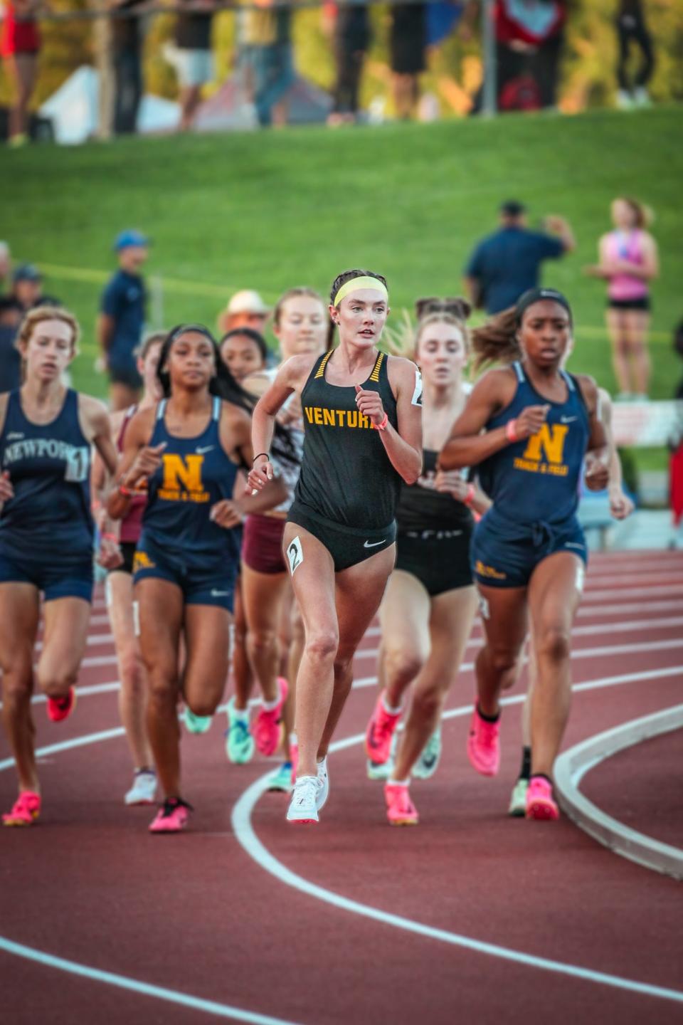 Ventura High sophomore Sadie Engelhardt runs the girls 800 meters at the 103rd CIF State track and field championships in Clovis. Engelhardt won the title in 2:07.22 and also won the 1,600 in a meet-record 4:33.45.