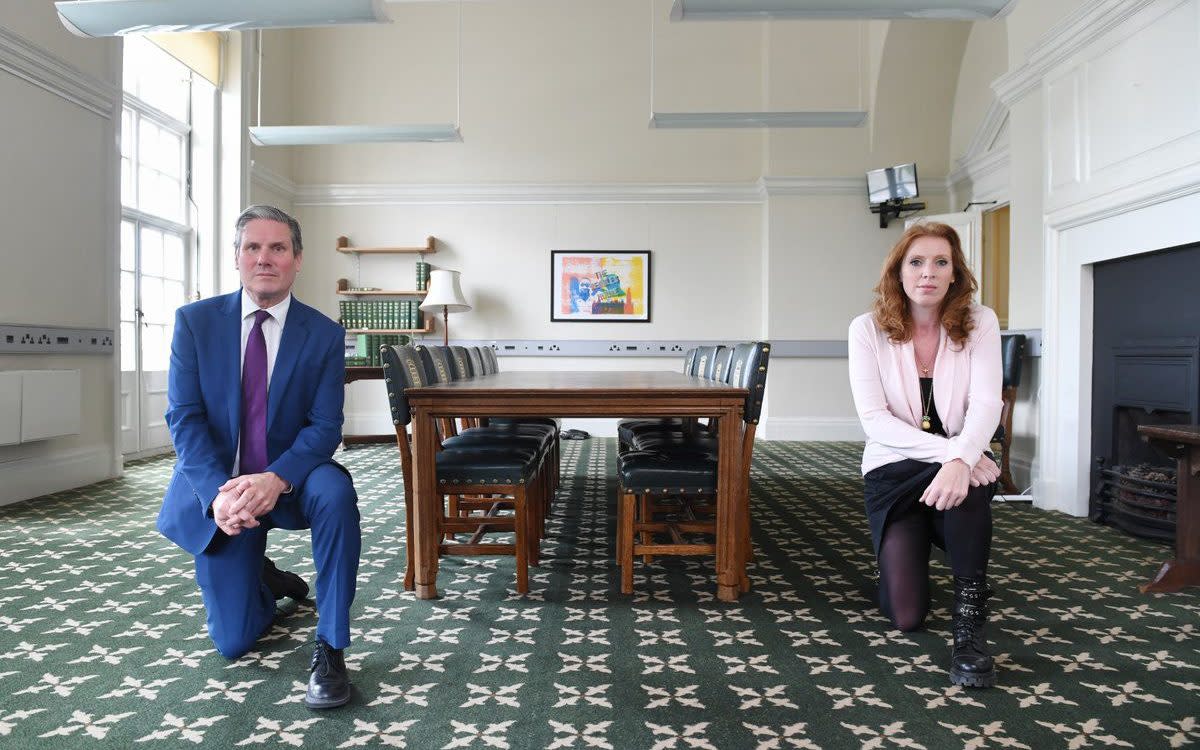 Sir Keir Starmer, the Labour leader, and his deputy, Angela Rayner, take the knee in 2020 in a message of support for the BLM protests