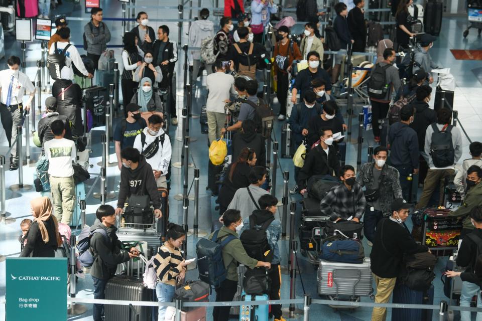 Travellers at a departure hall at Haneda Airport in Tokyo, Japan, on Friday, April 26, 2024. An analyst at Vitol Group, the world’s biggest independent oil trader, anticipates jet fuel demand will advance by 650,000 barrels a day this year driven by record passenger number. (Photo: Noriko Hayashi/Bloomberg)