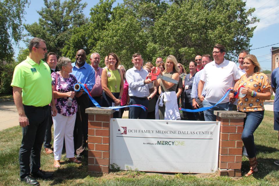 The ribbon is cut at DCH Family Medicine Dallas Center on Friday, July 28, 2023.