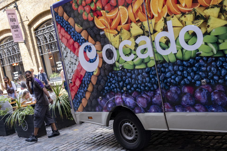 Ocado online supermarket delivery van on 23rd June 2023 in London, United Kingdom. Ocado Retail is a British internet based supermarket that describes itself as the worlds largest dedicated online grocery retailer. (photo by Mike Kemp/In Pictures via Getty Images)