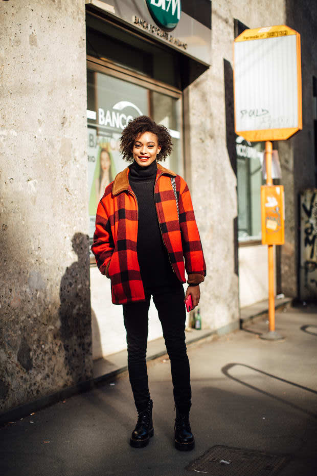 <p>On the street at Milan Fashion Week Fall 2020. </p>