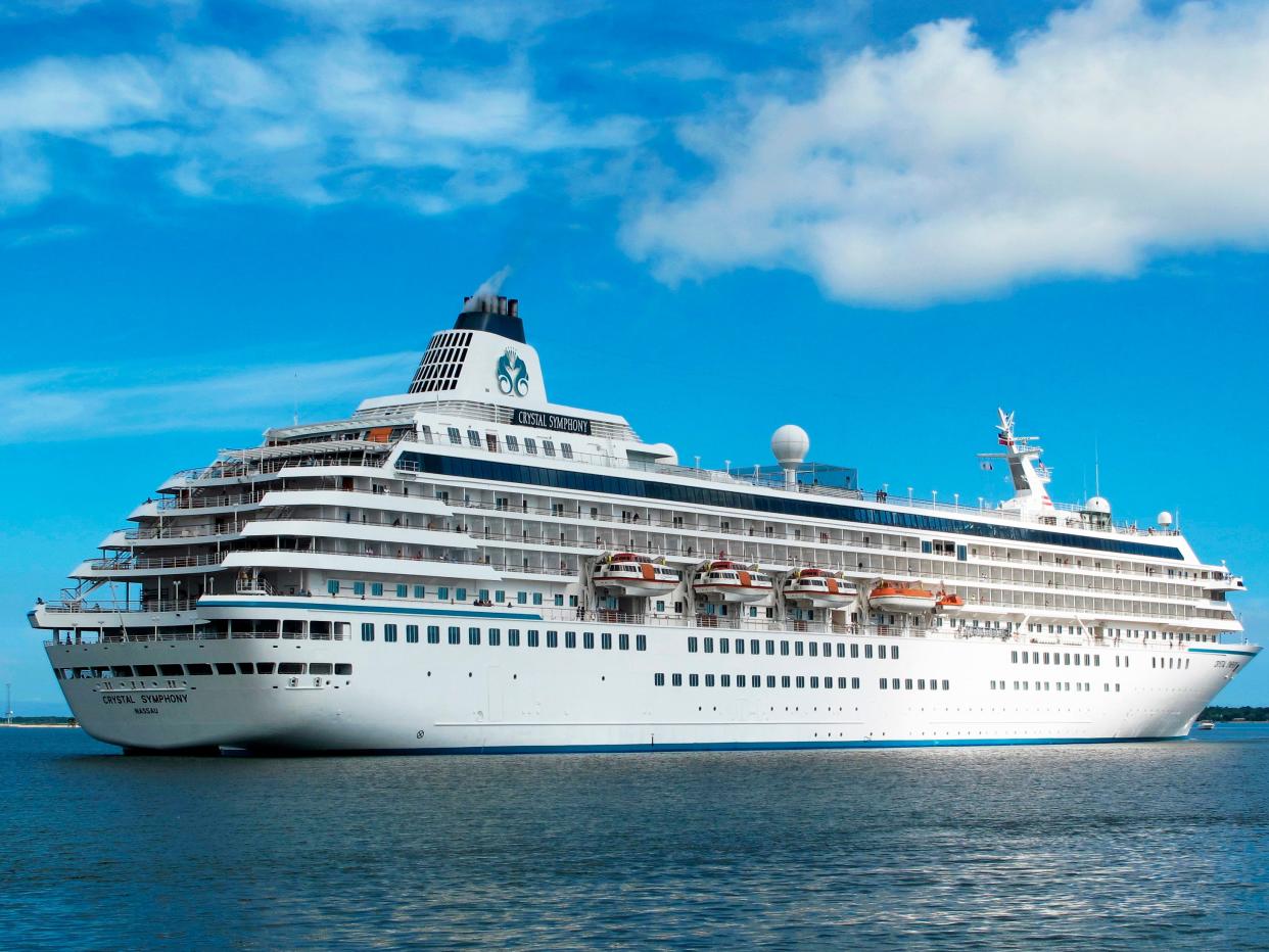 The cruise liner Crystal Symphony leaves the harbor in Charleston, S.C. on May, 21, 2013.