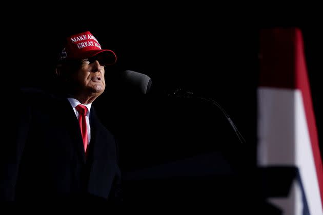 Former President Donald Trump is seen at a rally in Commerce, Georgia, on Saturday. (Photo: Alyssa Pointer via Reuters)