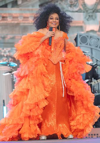 <p>Aaron J. Thornton/Getty </p> Diana Ross performs onstage during the Michigan Central Station Opening Celebration concert at Michigan Central Station on June 6, 2024