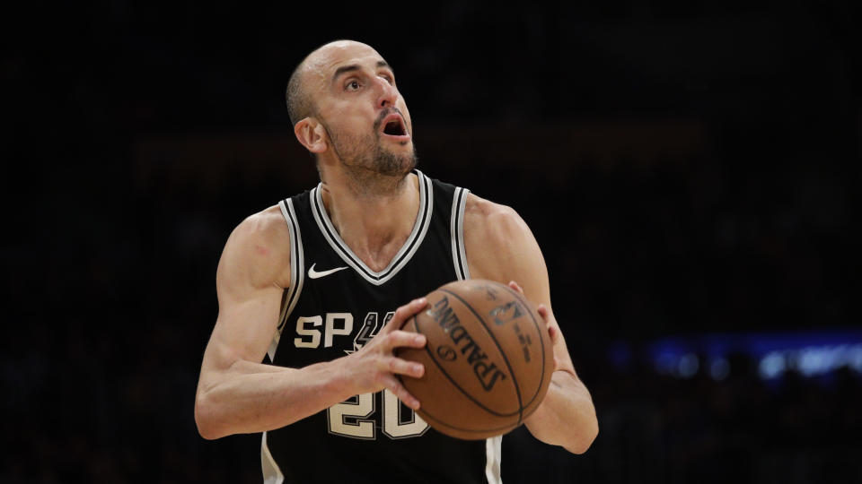 Manu Ginobili is still producing and showing flashes of his younger self in San Antonio. (AP)