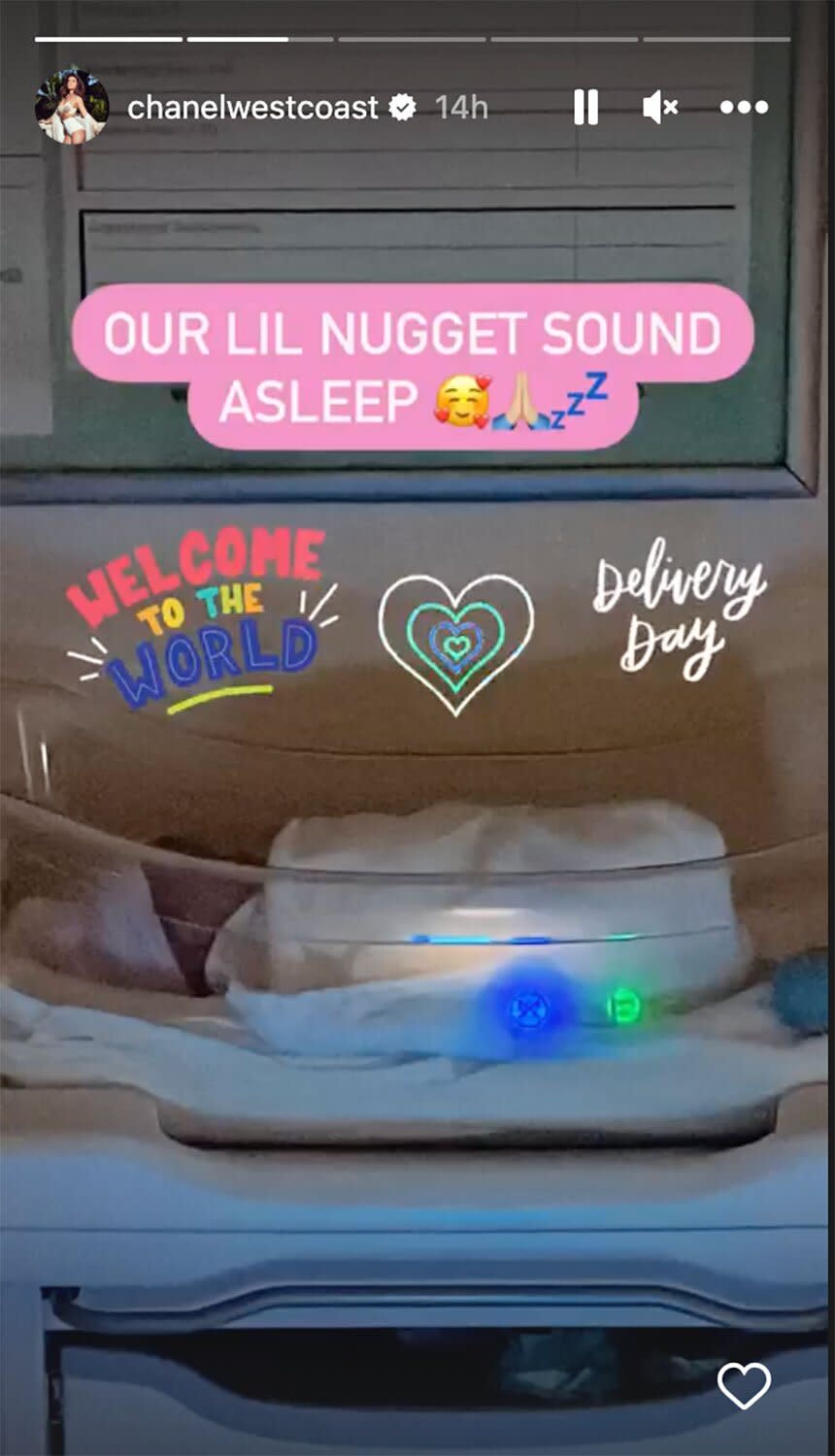 Chanel West Coast's IG Stories?  hed: Chanel West Coast and Boyfriend Welcome a Baby Girl