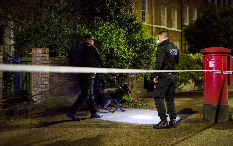 Police cordon off area outside Kennington tube station after the stabbings