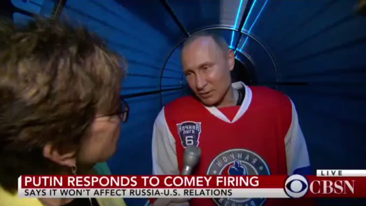 Putin says Comey's firing won't affect U.S.-Russian relations. (CBS News)