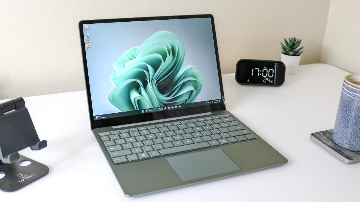  The Surface Laptop Go 3 on a desk. 