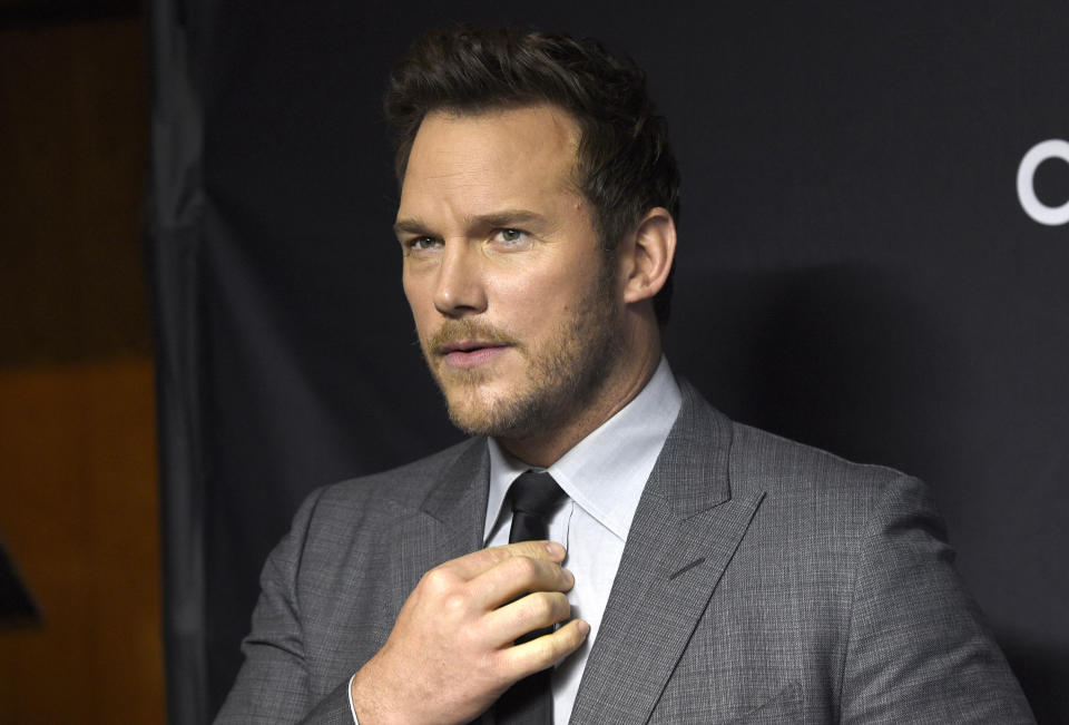 FILE - In this March 21, 2019 file photo, Chris Pratt arrives at the "Parks and Recreation" 10th anniversary reunion during the 36th annual PaleyFest in Los Angeles. Pratt is 41 on June 21. (Photo by Chris Pizzello/Invision/AP, File)