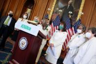 U.S. House Speaker Pelosi participates in a news conference after House passage of a bill aimed at advancing the Equal Rights Amendment for women’s rights, at the U.S. Capitol in Washington